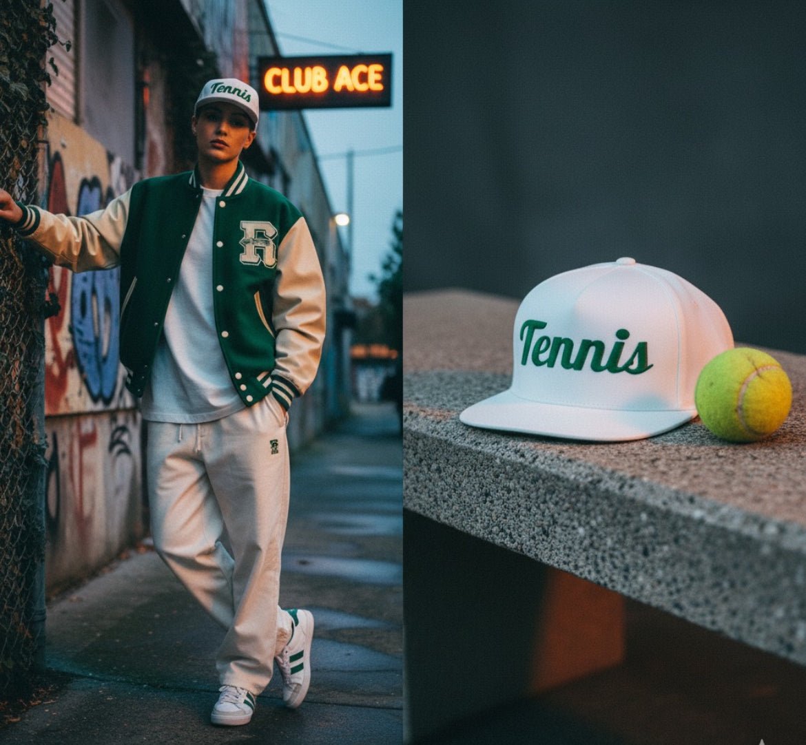 TENNIS Flat Bill Cap White - Golden Slam Tennis Apparel