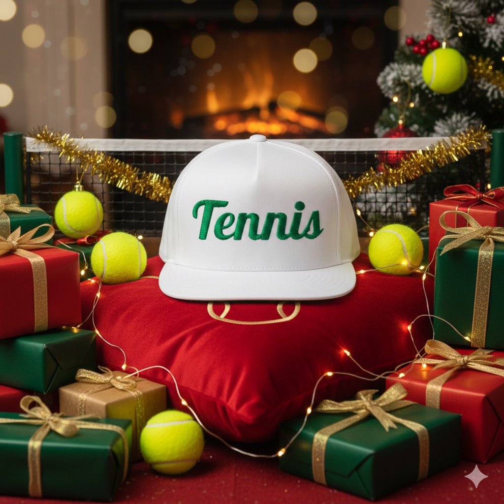 TENNIS Flat Bill Cap White - Golden Slam Tennis Apparel