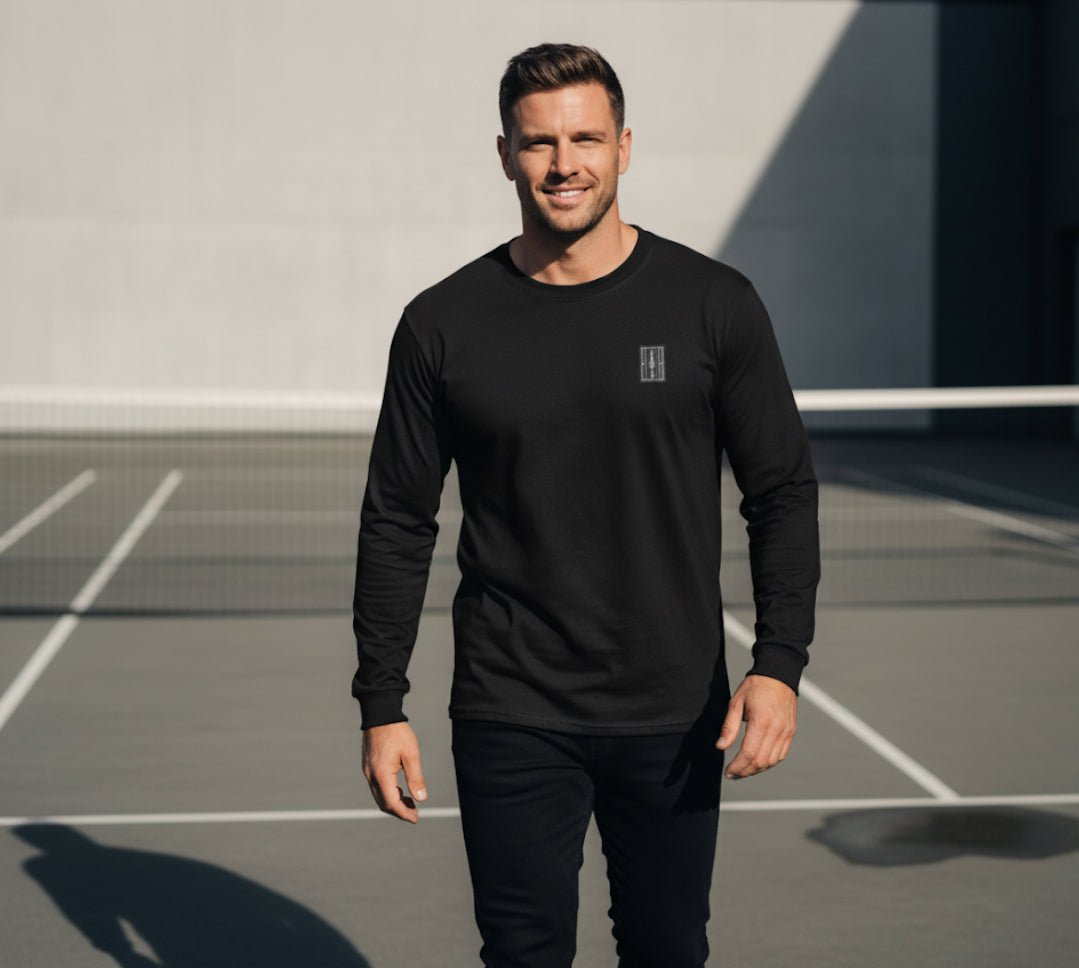 TENNIS Long Sleeve Shirt black - Golden Slam Tennis Apparel