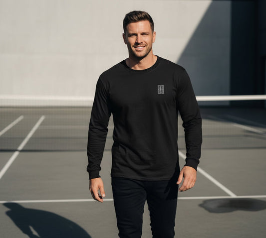 TENNIS Long Sleeve Shirt black - Golden Slam Tennis Apparel