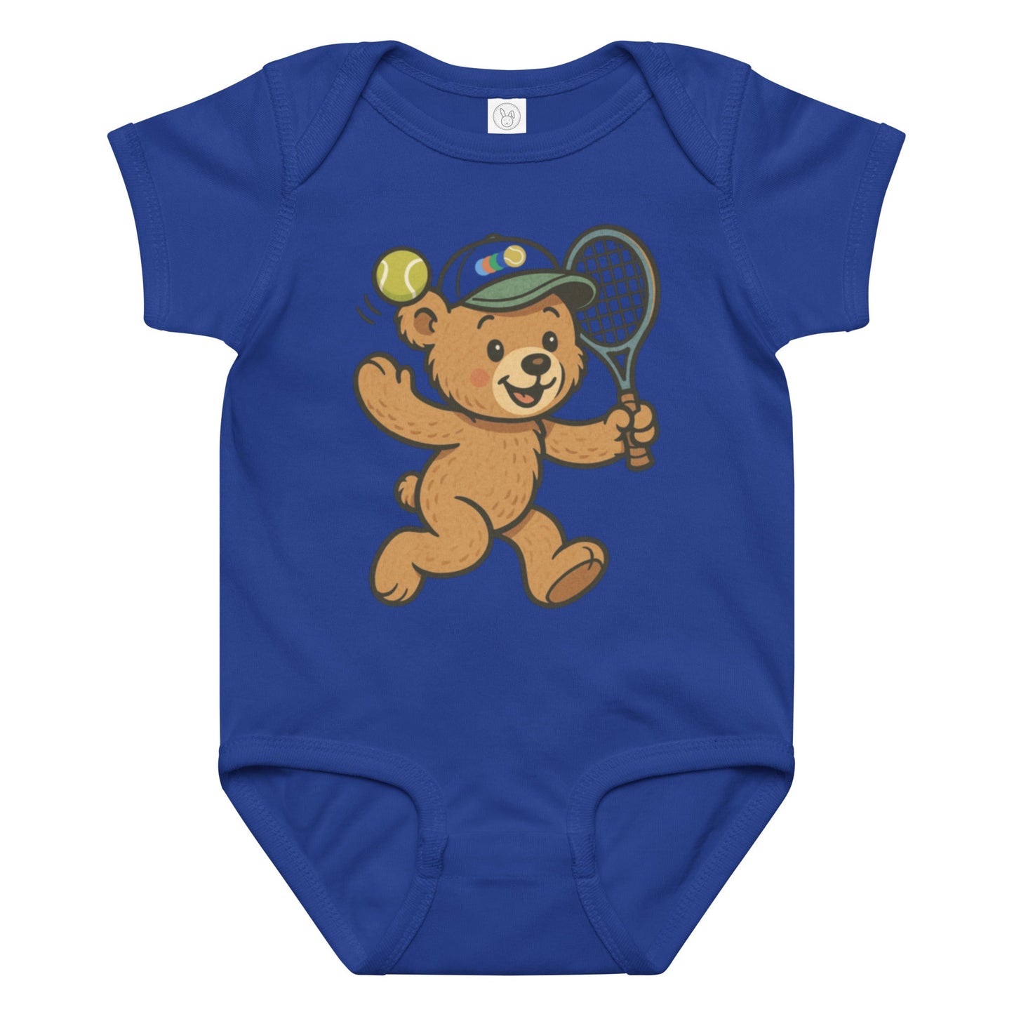 Tennis teddy bear baby bodysuit boy - Golden Slam Tennis Apparel