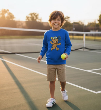 Tennis teddy bear sweatshirt for kids - Golden Slam Tennis Apparel