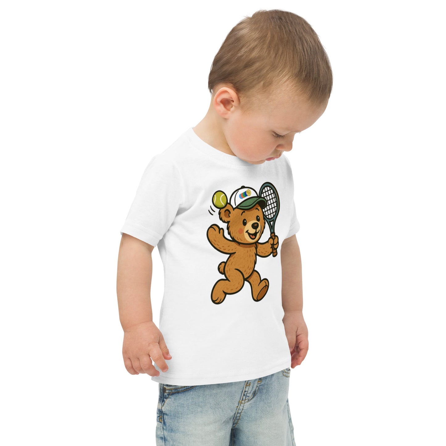Tennis teddy bear t-shirt boy - Golden Slam Tennis Apparel