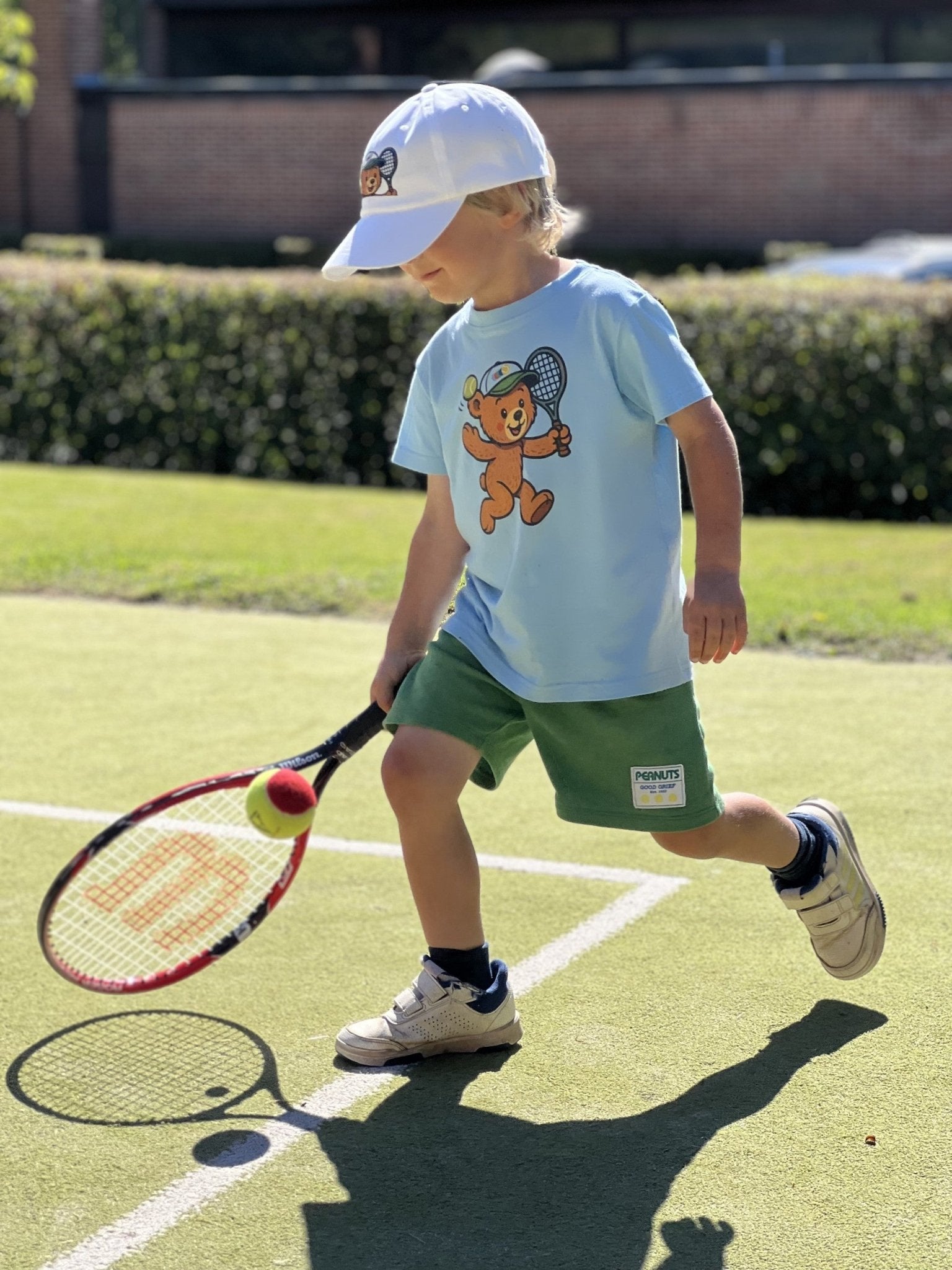 Tennis teddy bear t-shirt boy - Golden Slam Tennis Apparel
